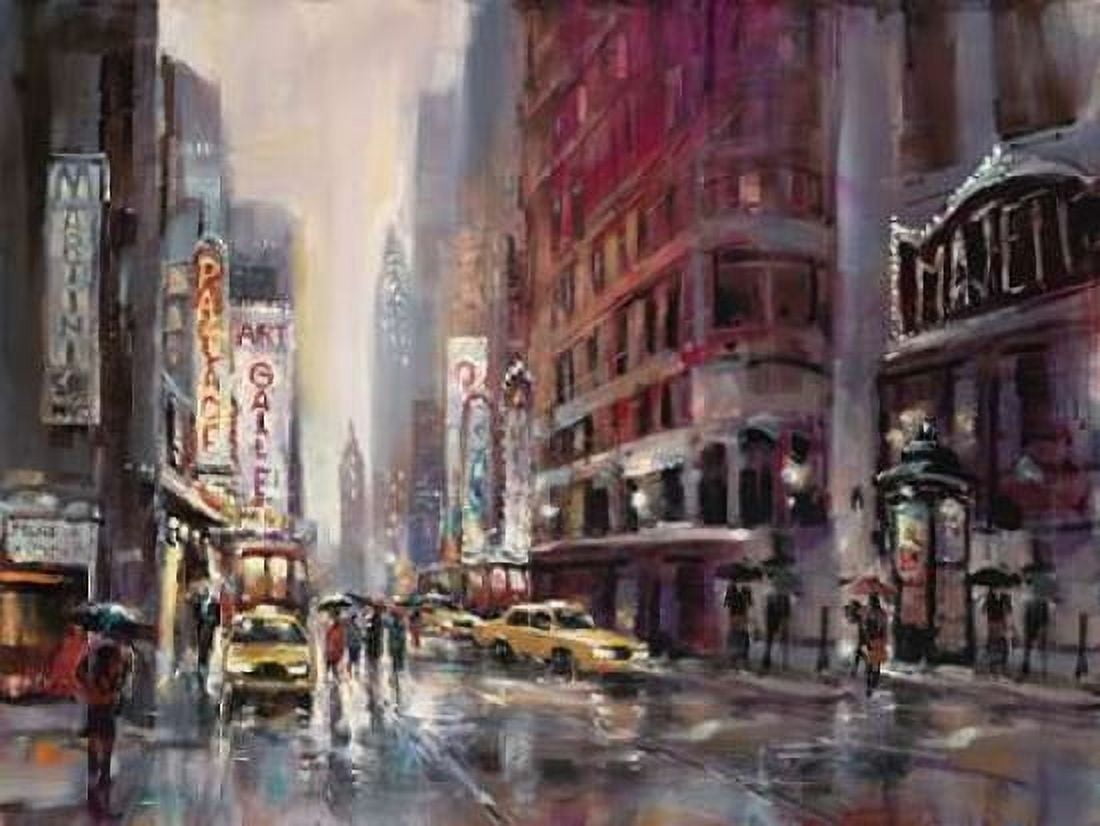 Manhattan Rain Canvas Art - Brent Heighton (22 x 28)