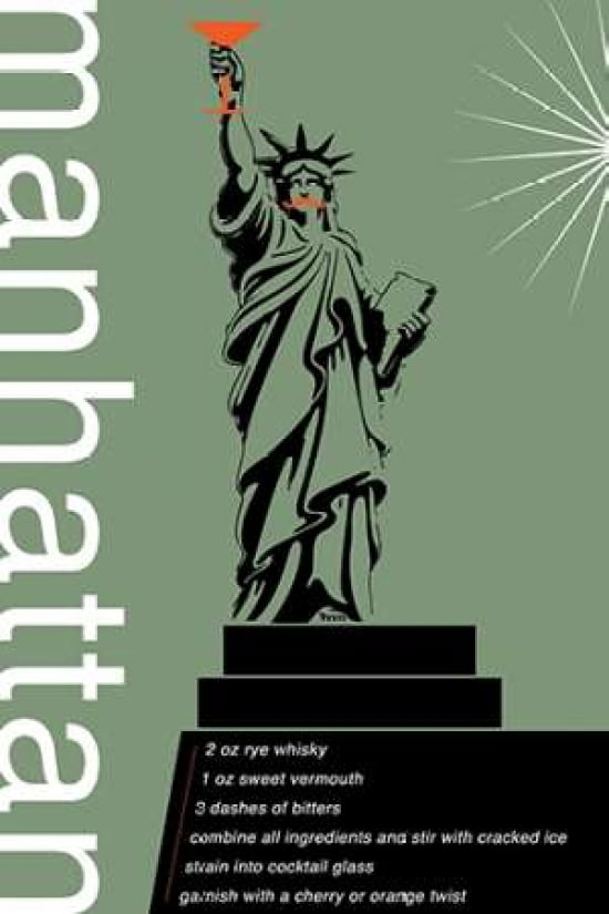 Manhattan Recipe Canvas Art - Fig-Melon Press (24 x 36)