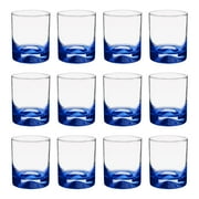 Manhattan Rocks Whiskey Glass 1.75 oz. Set of 12, Bulk Pack - Perfect for Scotch, Bourbon, Whiskey, Cocktail - Blue