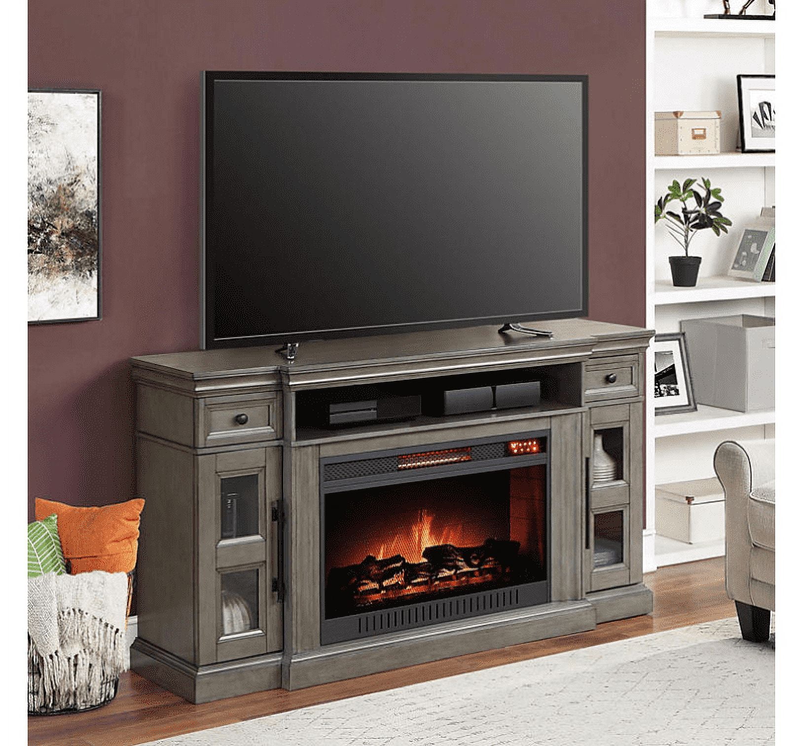 Manhattan SMFPC-33-2-BR-E Media Fireplace, TVs up to 75 u0026 100 lbs. -  Walmart.com