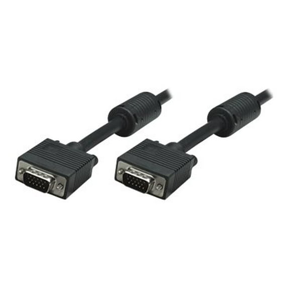 Manhattan SVGA HD15 Male to HD15 Male Monitor Cable with Ferrite Cores, 30', Black
