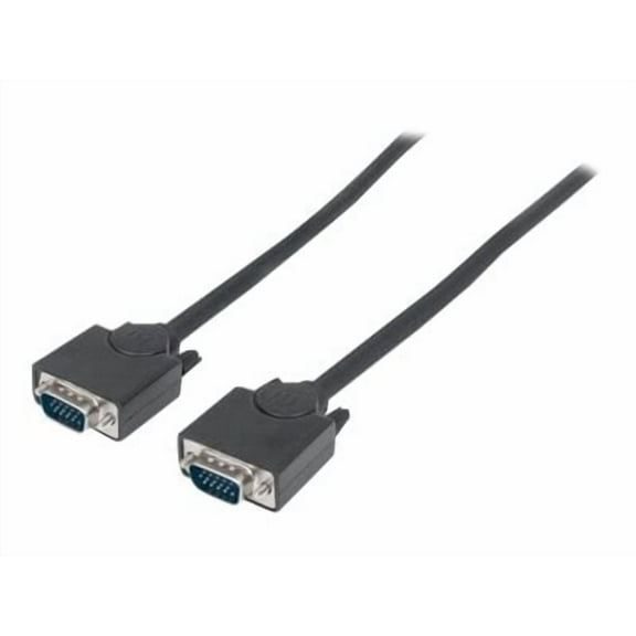 Manhattan SVGA Monitor Cable - HD15 Male to HD15 Male 10 ft., Black - Lifetime Warranty