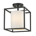 thumbnail image 1 of Golden Lighting Manhattan 1-light Semi-Flush Mount in Matte Black, 1 of 5