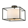 thumbnail image 1 of Golden Lighting Manhattan 3-light Semi-Flush Mount in Matte Black, 1 of 2