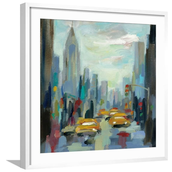 Art.com Manhattan Sketches I Art Print by Silvia Vassileva, White Frame Wall Art, 29" x 29"