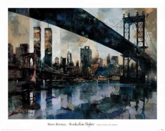 Manhattan Skyline Canvas Art - Marti Bofarull (24 x 30)