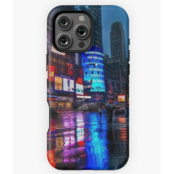 Manhattan Skyline in Vivid Colors Phone Case for iPhone 16 15 14 13 12 11 Pro Max