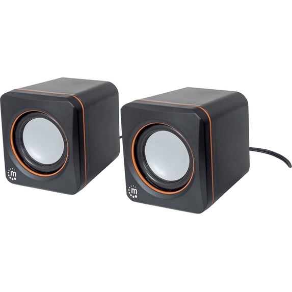 Manhattan 161435 2.0 Speaker System - 6 W RMS - Black - 90 Hz - 20 kHz - USB