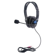 Manhattan Stereo Headset Lightweight Over-Ear Design, Two 3.5 mm Plugs, Built-in Adjustable Microphone, Black