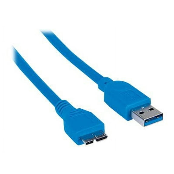 Manhattan 325424 USB Cable Adapter - USB - 6.56 ft - Type A Male USB - Type B Male Micro USB - Blue