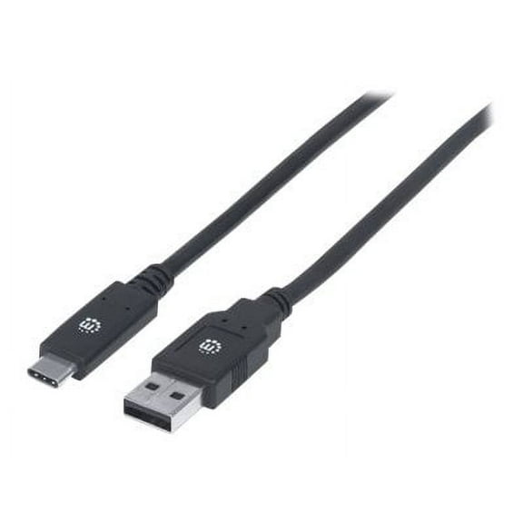 Manhattan SuperSpeed USB C Device Cable USB 3.2 Gen 1, Type-A Male to Type-C Male, 5 Gbps, 6 ft., Black