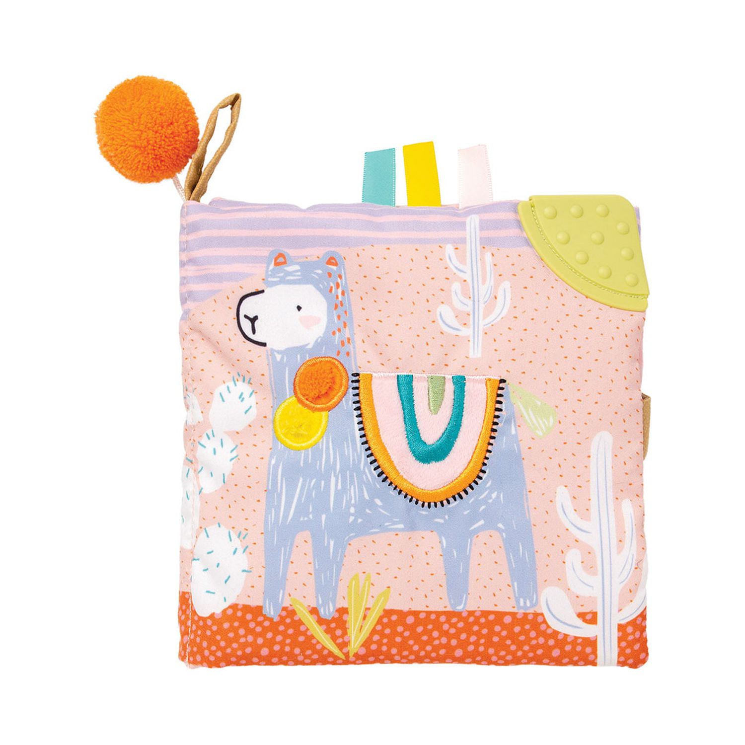 Manhattan Toy Llama Themed Soft Baby Activity Book with Squeaker, Crinkle Paper and Baby-safe Mirror - image 1 of 8