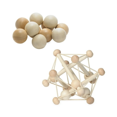 Manhattan Toy Natural Skwish Rattle and Baby Beads Motor Skill Development Set
