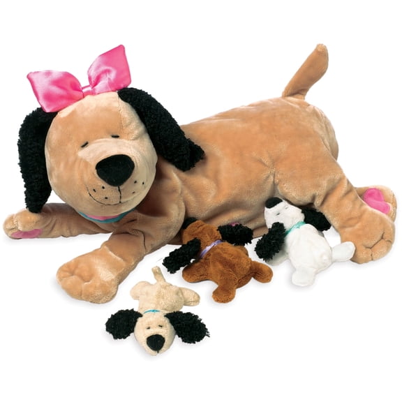 Manhattan Toy Nursing Nana Nurturing Dog Stuffed Animal with Plush Puppies