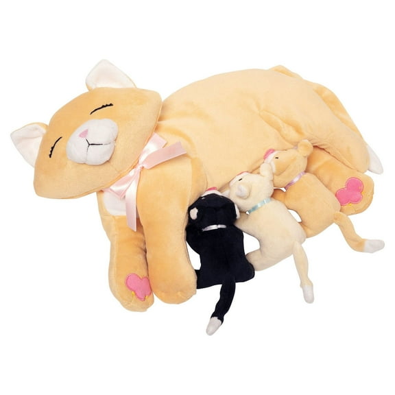 Manhattan Toy Nursing Nina Nurturing Cat Stuffed Animal with Plush Kittens