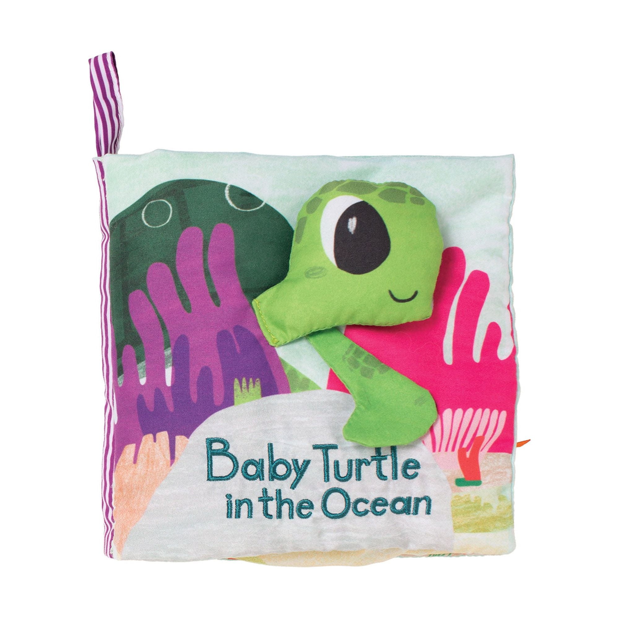 Manhattan Toy What's Outside? Sea-Themed Soft Baby Activity Book with Baby Rattle