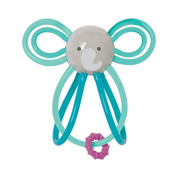 Manhattan Toy Zoo Animal Winkel Elephant Multicolor Rattle & Sensory Teether for Baby and Toddler