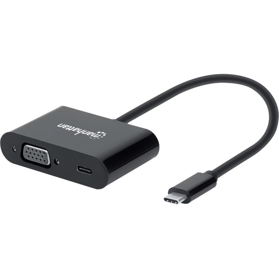 Manhattan USB-C to VGA Converter with 60W Power Delivery Port