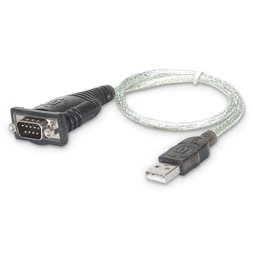 Manhattan USB to Serial Converter, USB-A Male to DB9 Female, Prolific PL-2303RA Chip, 18 in. cable