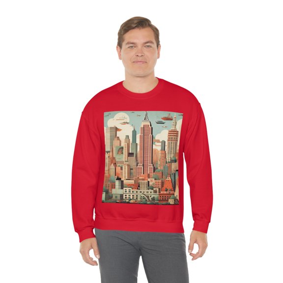 Manhattan Urban Wanderlust Unisex Heavy Blend Crewneck Sweatshirt