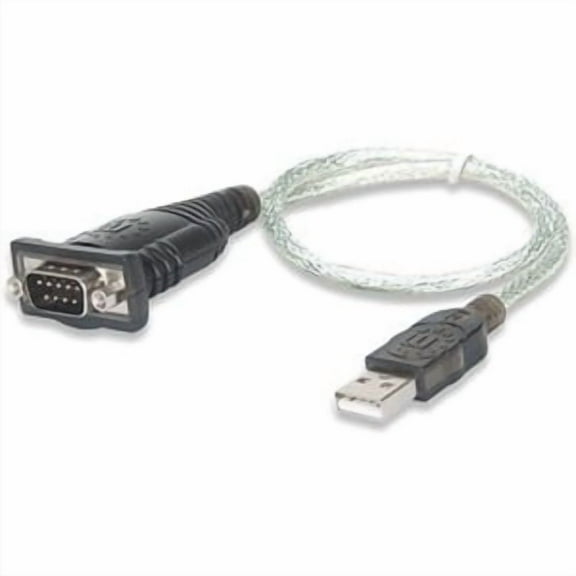 Manhattan USB to Serial Converter, USB-A Male to DB9 Female, Prolific PL-2303RA Chip, 18 in. cable