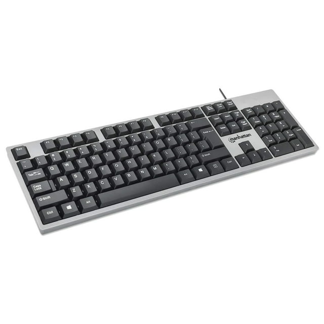 Manhattan Wired Computer Keyboard Basic USB Keyboard with 4.5ft USBA