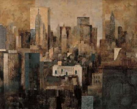 Manhattan and Black Structures Canvas Art - Marti Bofarull (24 x 30)