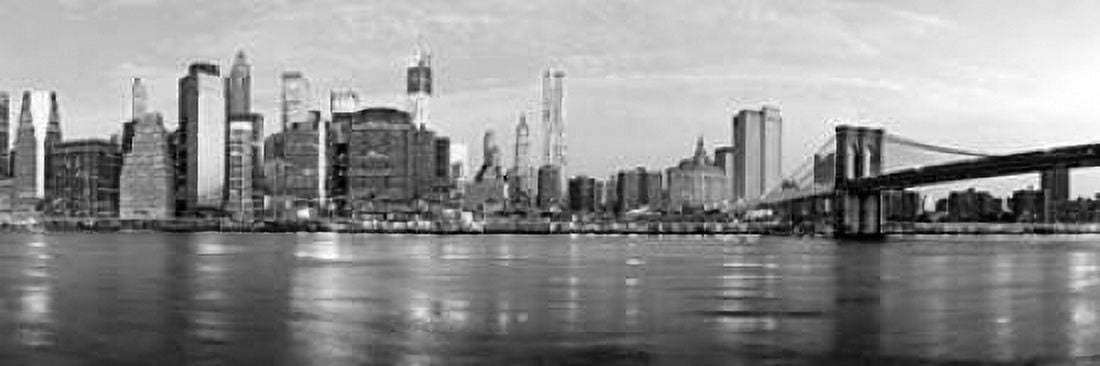 Manhattan and Brooklyn Bridge NYC Canvas Art - Vadim Ratsenskiy (8 x 24)