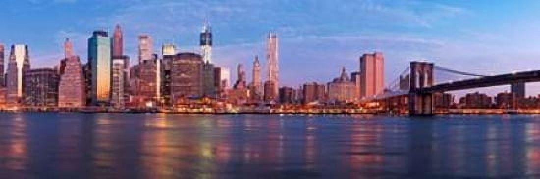 Manhattan and Brooklyn Bridge NYC Canvas Art - Vadim Ratsenskiy (8 x 24)