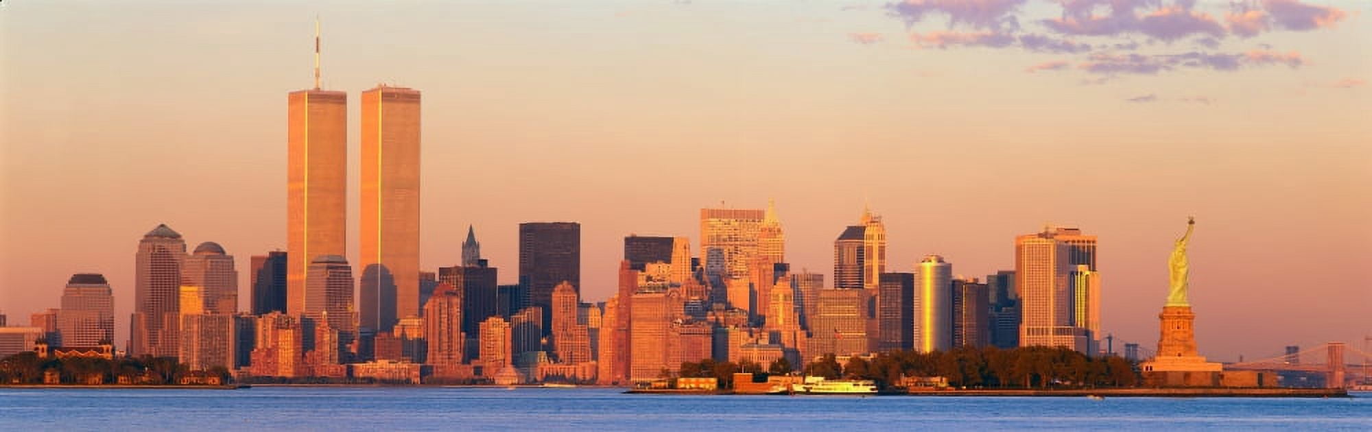 Manhattan skyline Canvas Art - Panoramic Images (27 x 9)