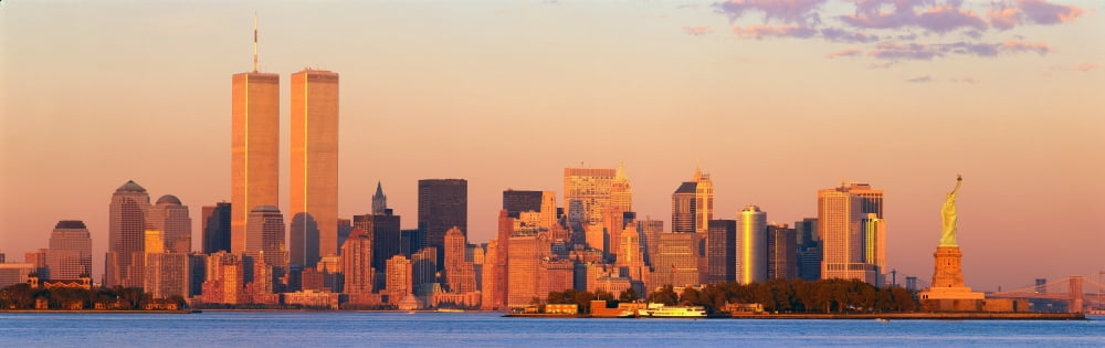 Manhattan skyline Canvas Art - Panoramic Images (36 x 12)