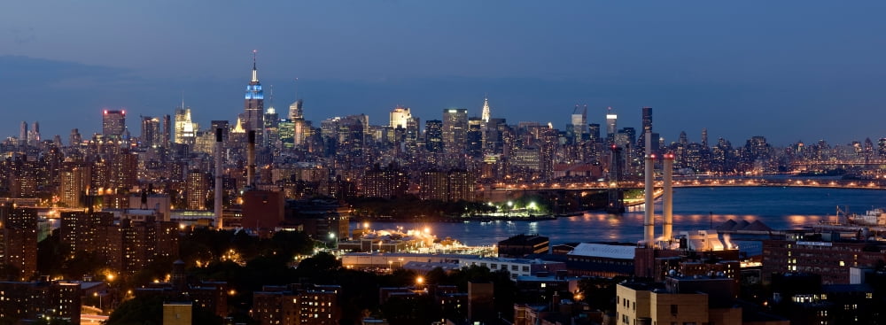 Manhattan skyline New York City New York State USA Canvas Art - Panoramic Images (27 x 9)