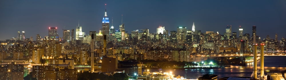 Manhattan skyline New York City New York State USA Canvas Art - Panoramic Images (36 x 12)