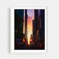 thumbnail image 1 of Manhattanhenge - Manhattan New York Photography Cityscape Sunset Skyline Neon Sign Street Photography Architecture Nightlife White Framed Wall Art Print 9 x 12 inches, 1 of 3