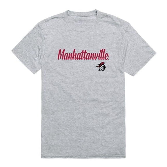 Manhattanville College Valiants Script T-Shirt, Heather Grey - Extra Large