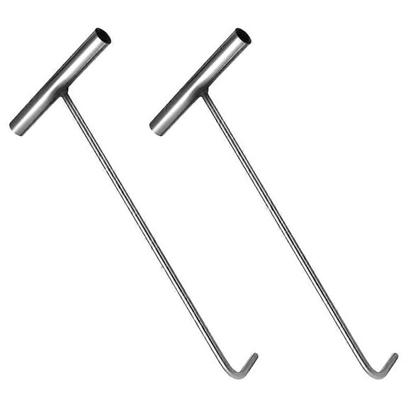 Manhole Lifting Hook Heat-Resistant T-Shaped For Daily Life 37.00X15.00X6.00CM 2Pcs