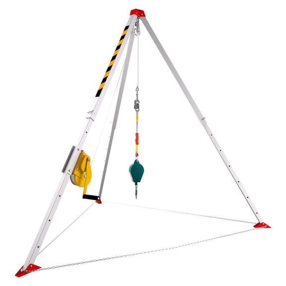 Manhole Tripod, High-Strength Construction, Adjustable Width, Full Ensemble, Rescue Tripod System, Industrial Sites, Tanks, Pipelines