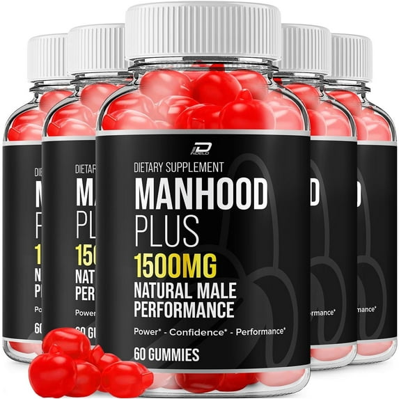 Manhood Plus Gummies for Men – ManhoodPlus Male Gummy All-Natural Supplement, Manhood Plus Gummies Reviews, 5 Pack, 300 Gummies