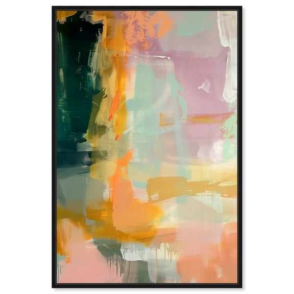 Mani Dida Colorful Abstract Canvas Wall Art by Art Remedy, Black Floater Frame, 10"x15"