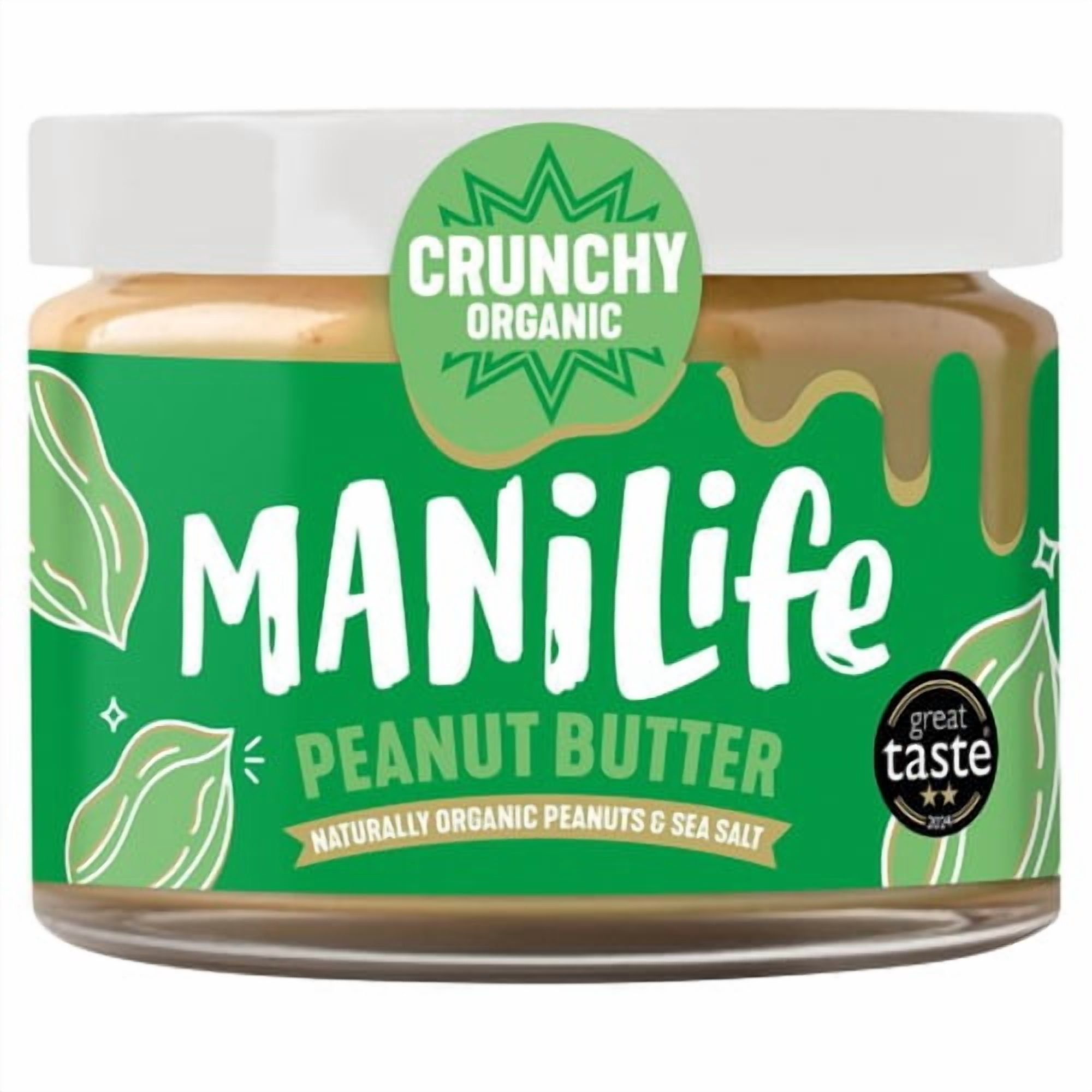 ManiLife Organic Crunchy Peanut Butter 275g, British Import (Pack of 2)