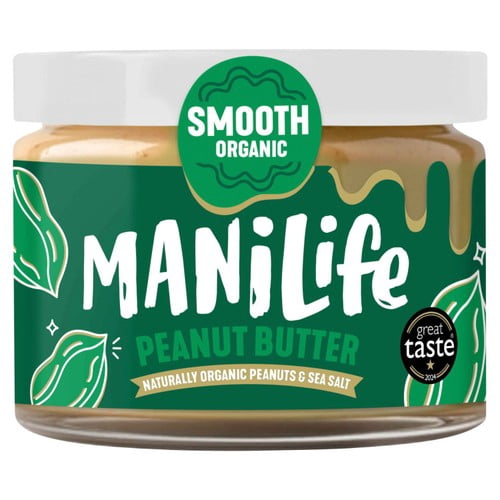 ManiLife Organic Smooth Peanut Butter 275g, British Import (Pack of 2)