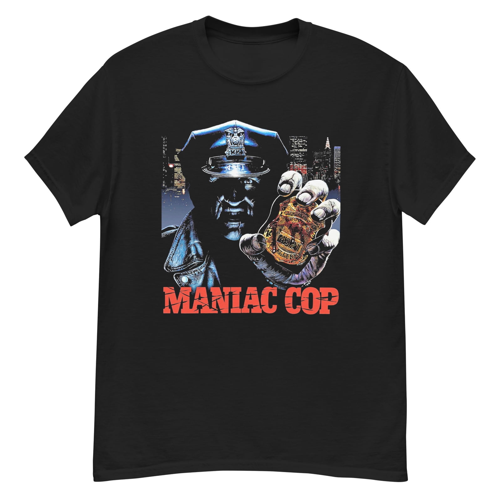T-Shirt Maniac Cop Film Culte - Noir Coton - Toutes Tailles Adultes - Neuf Sans étiquette