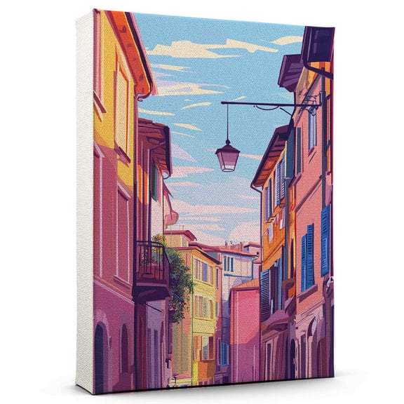 Maniagos Travel Canvas, Italy Canvas Print vintage, Colorful Maniagos Decor City Road, Italy Pictures Wall Art - 102AZ834