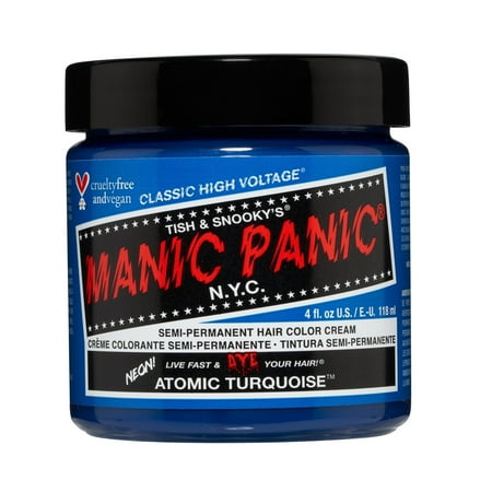 Manic Panic Atomic Turquoise Classic High Voltage Semi-Permanent Hair Color, 4 fl oz