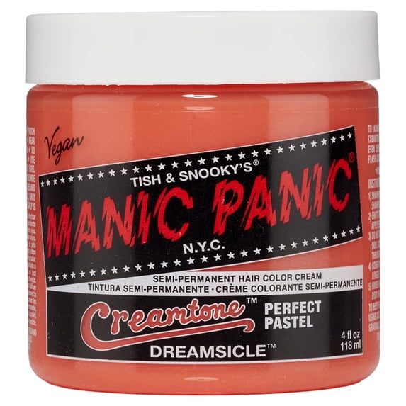 MANIC PANIC Creamtone Dreamsicle Semi Permanent Hair Color for Women & Men - Perfect Pastel Creamy Orange Hair Dye - Lasts 2-4 Weeks - Vegan and Ammonia & Cruelty-Free (4oz)