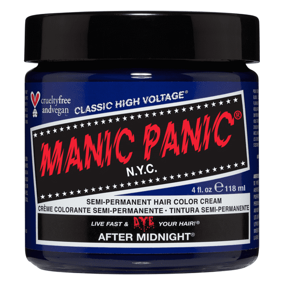 MANIC PANIC Classic After Midnight Semi Permanent Hair Color - Dark Blue Hair Dye for Women & Men That Lasts 4-6 Weeks - Vegan, Ammonia & Cruelty-Free - Create & Mix Custom Shades (4oz)
