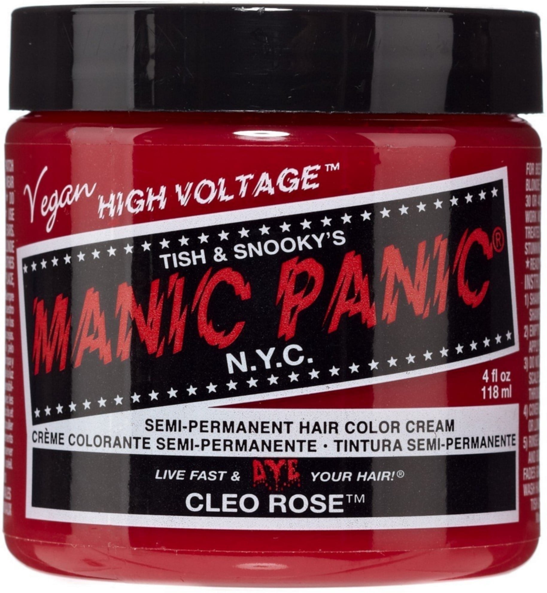 MANIC PANIC Cleo Rose Hair Dye - Classic High Voltage - Semi-Permanent Hair Color - Bright, Warm Magenta Pink Shade with Rosy Tones – Vegan, PPD & Ammonia-Free - For Coloring Hair on Women & Men