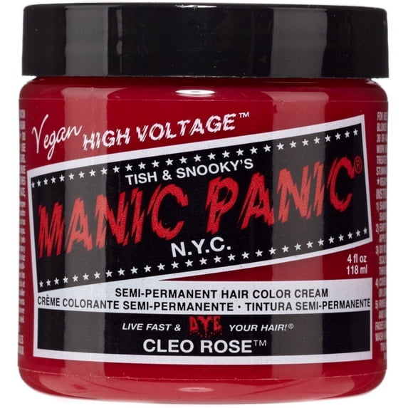 MANIC PANIC Cleo Rose Hair Dye - Classic High Voltage - Semi-Permanent Hair Color - Bright, Warm Magenta Pink Shade with Rosy Tones – Vegan, PPD & Ammonia-Free - For Coloring Hair on Women & Men