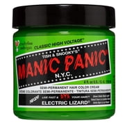 Manic Panic Classic High Voltage Hair Color Semi-Permanent Hair Color Cream, Electric Lizard 4 oz