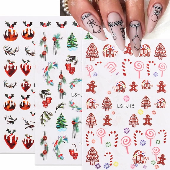 Manicure 3D Back Glue Cartoon Cute Christmas Tree